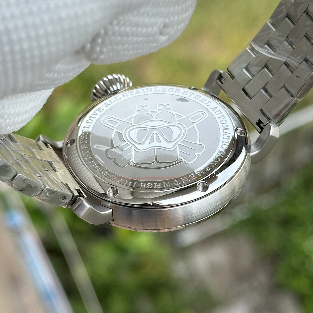 STEELDIVE Men Pilot Watch 46.5mm Military Automatic Mechanical Wristwatch Diver 20Bar Waterproof C3 Luminous Sapphire NH35