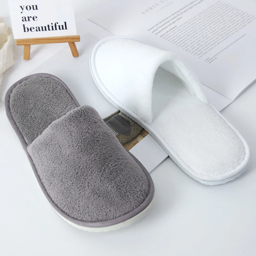 3 Pair Coral fleece Men Women Cheap Hotel Slippers Cotton Slides Home Travel SPA Slipper Hospitality Comfort Home Guest Shoes