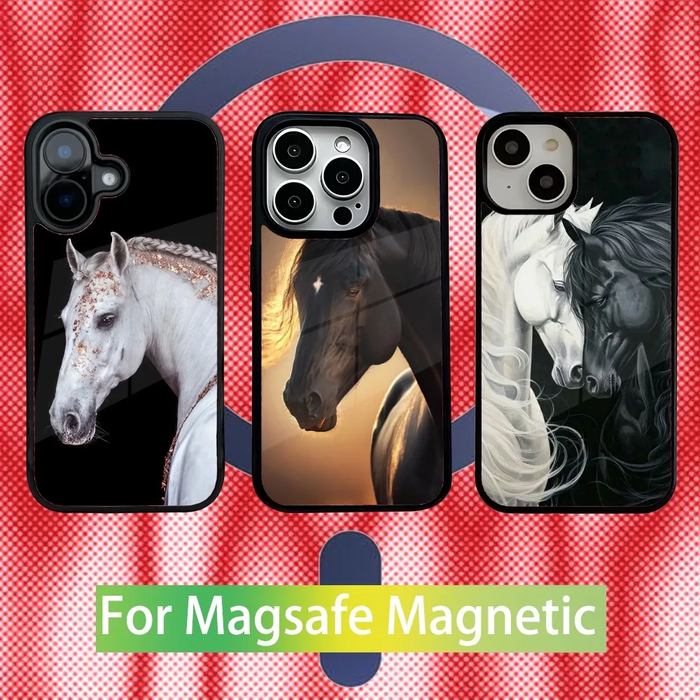 

Horse Animal Phone Case For iPhone 16,15,14,13,12,11,Pro,Max,Plus,Mini,SE New Magsafe Magnetic Wireless Charging