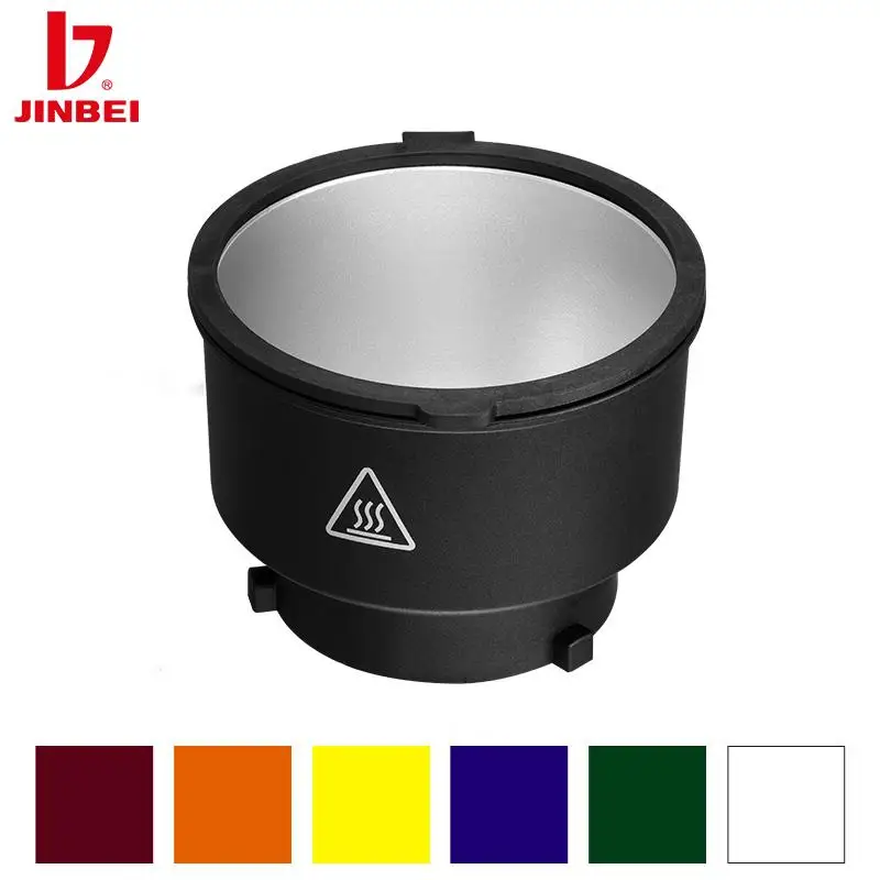 JINBEI MH Color Gels Magnetic Reflector Bowens Mount with 6 Color Filter Gels for Studio Flash Video Light Photography