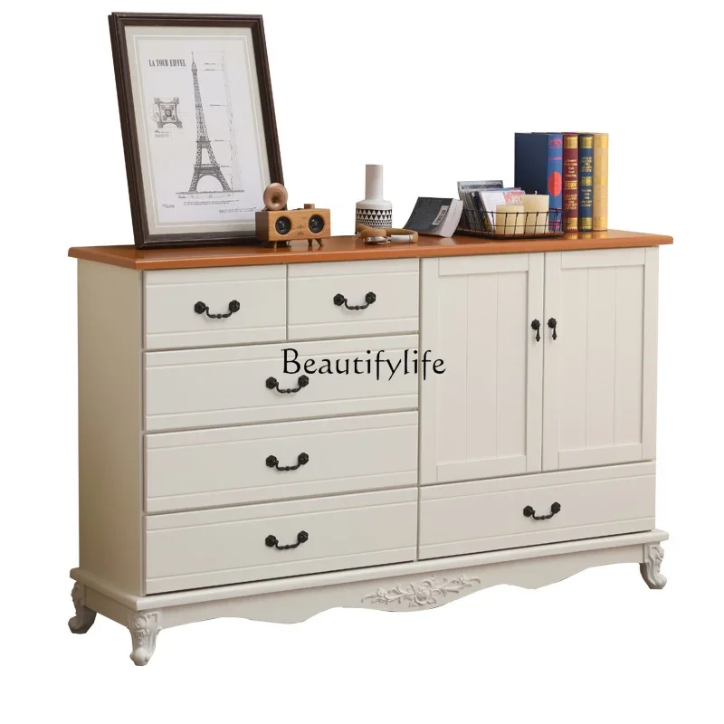 

Solid wood living room cabinet, simple modern storage, solid wood chest of drawers, bedroom