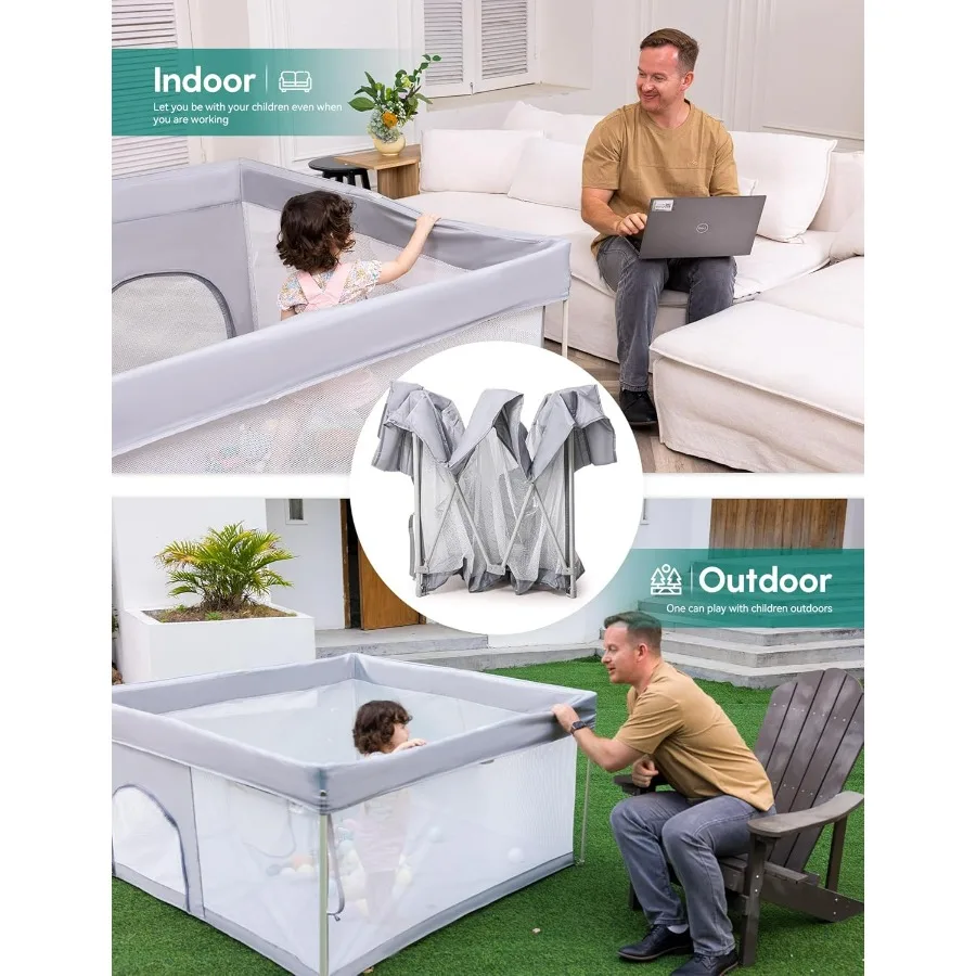 Box per bambini pieghevole con tappetino 46×46 Parco portatile per neonati e bambini piccoli Scegli i genitori Vincitore dei premi Ideal Indoor Outdo