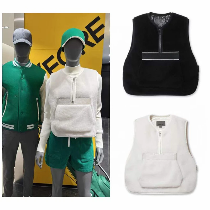 Autumn and Winter Golf Clothing Half-zip Fashionable and Versatile Sports Vest Comfortable and Warm Sherpa Sleeveless Vest