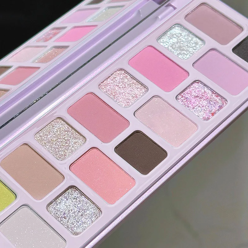 봄과 여름 스위트 주스 핑크 그린 컬러 대비 16 컬러 아이 섀도우 메이크업 팔레트 매트 진주 빛 글리터 아이 섀도우