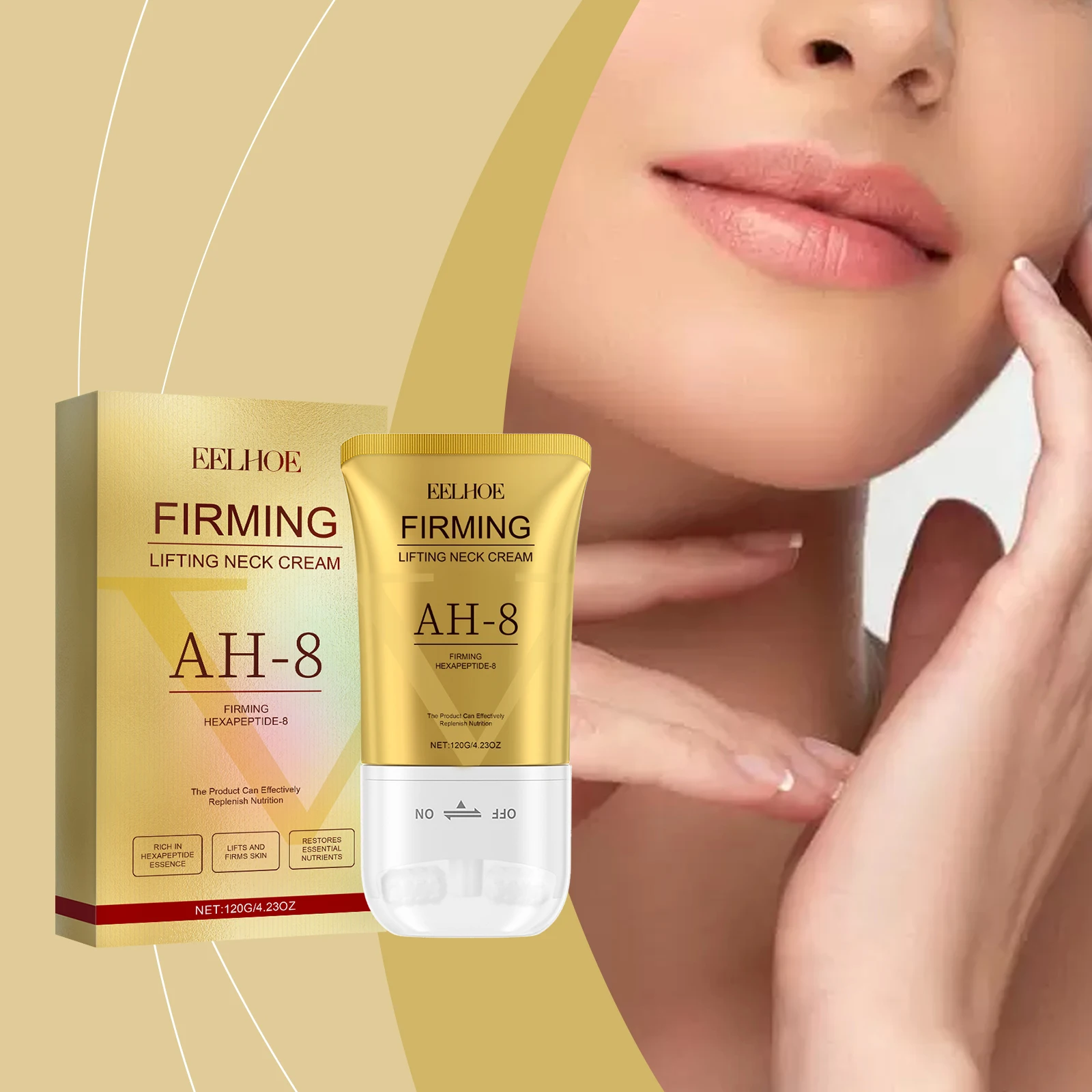 

EELHOE Neck Care Роликовый крем Уход за шеей Увлажняющий и увлажняющий плотный, гладкий и нежный питательный крем