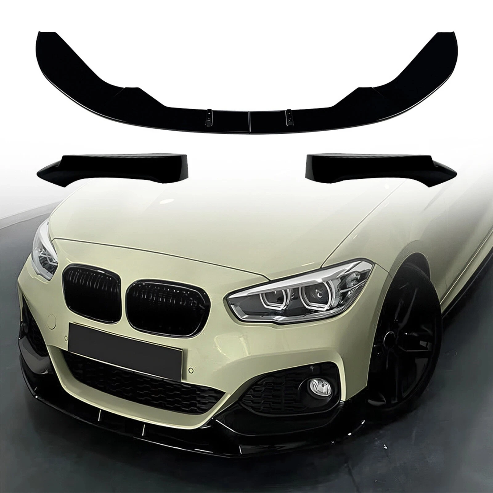 

4Pcs Front Bumper Spoiler Lip For BMW F20 F21 M-Sport 118i 118d 120i 120d M135i M140i 2015-2019 Car Splitter Diffuser Body Kit