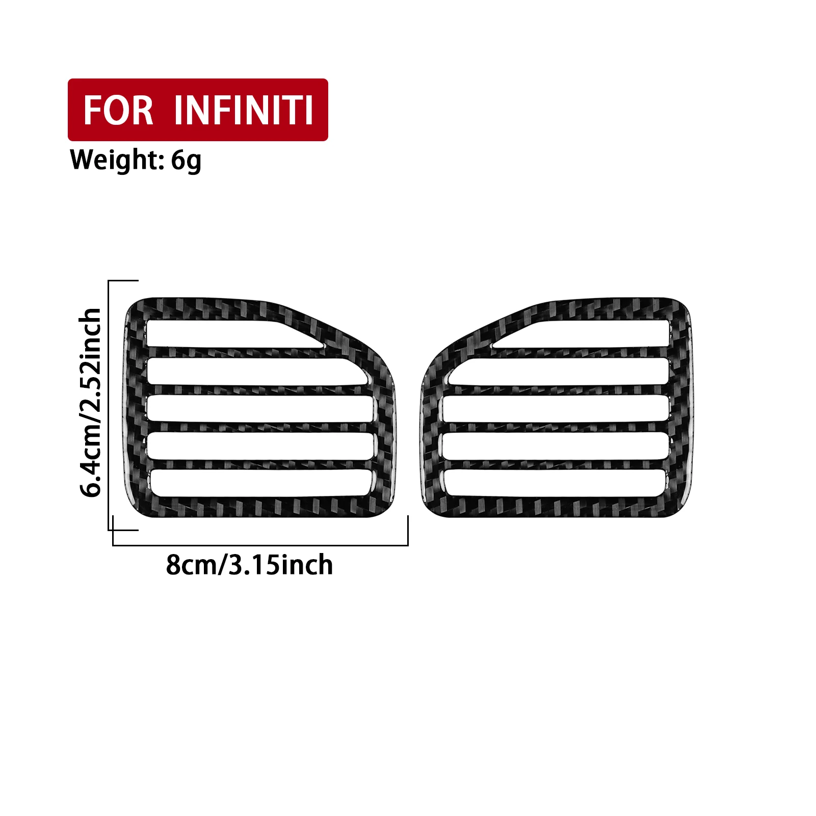 Real Soft Carbon Fiber For Infiniti G35 2005–2006 Car Instrument Panel Air Outlet Trim Customizable Sticker Interior Accessories