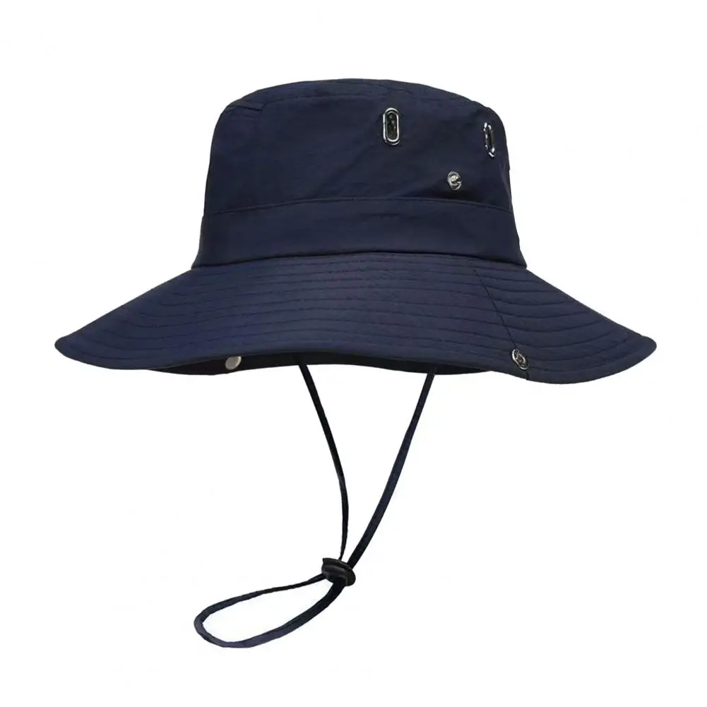 Fishing Hat with Rope Sun Protection Bucket Hat Wide Brim Sun Hat for Men Women Quick Dry Bucket Cap with Breathable Vents