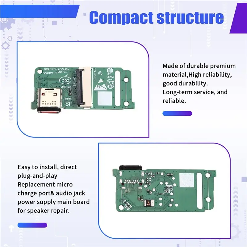 For JBL CHARGE6 TL Micro USB To Type-C Adapter Board For JBL Charge 6 TL Charging Port Power Supply Connectors User-Friendly