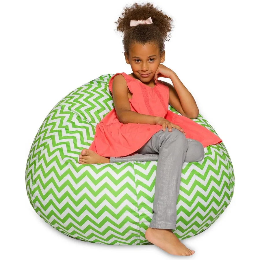 

Большое мягкое кресло-мешок в виде животного для спальни, лаунж-кресло, 24 дюйма, зелено-белый шеврон sdfds