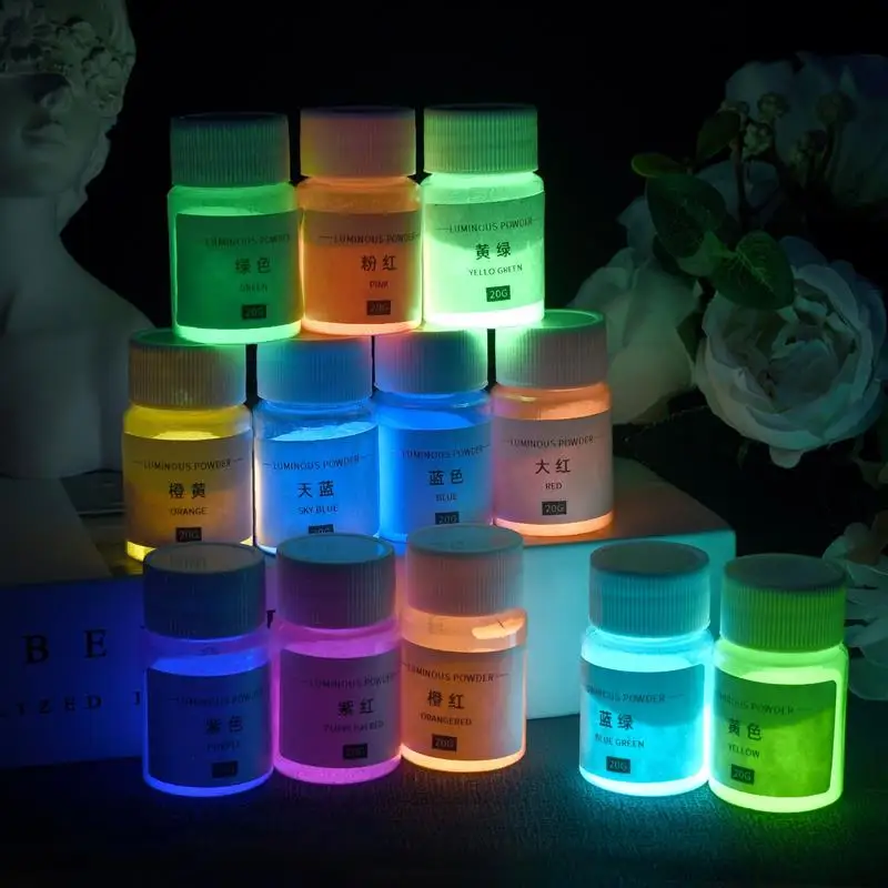 20g Luminous Powder Candle Dyes Epoxy Resin Pigment Glow In Dark DIY Candle Making Supplies Soap Aromatherapy Pigment Dyes