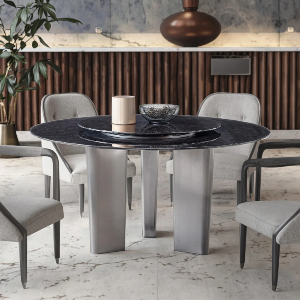 

Современный круглый обеденный стол с регулируемой мраморной столешницей, мебель для дома, отелей или ресторанов