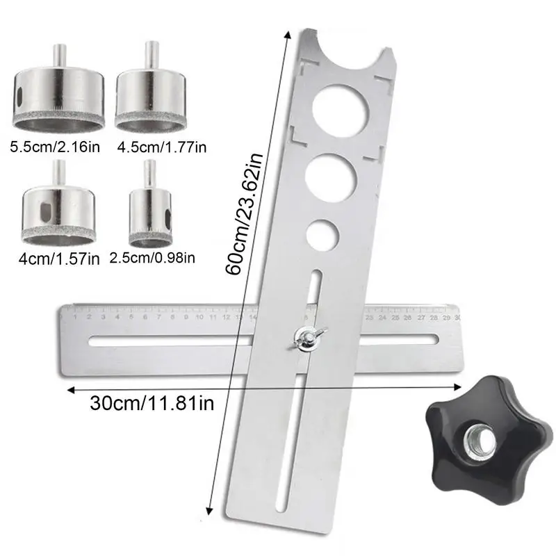 Imagem -06 - Rotatable Cerâmica Telha Buraco Localizador Rustproof Buraco Abridor Posição Régua