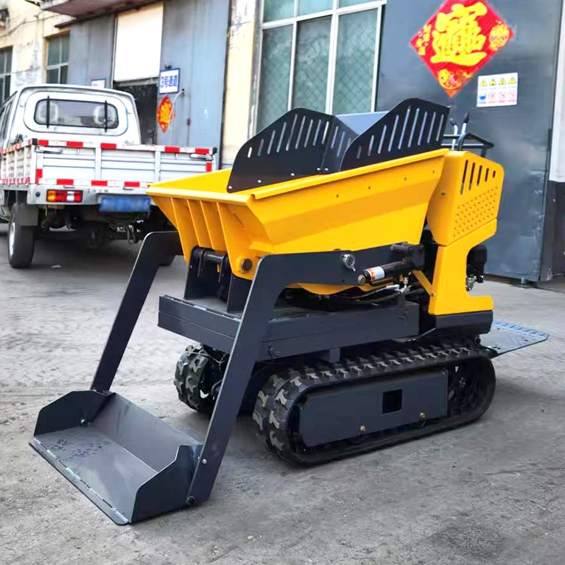 China Automatic Tracked Mini Dumper Adjustable Dump Truck 4x4  Mini Dumper Crawler Wholesale High Efficiency Mini Dumper 500kg