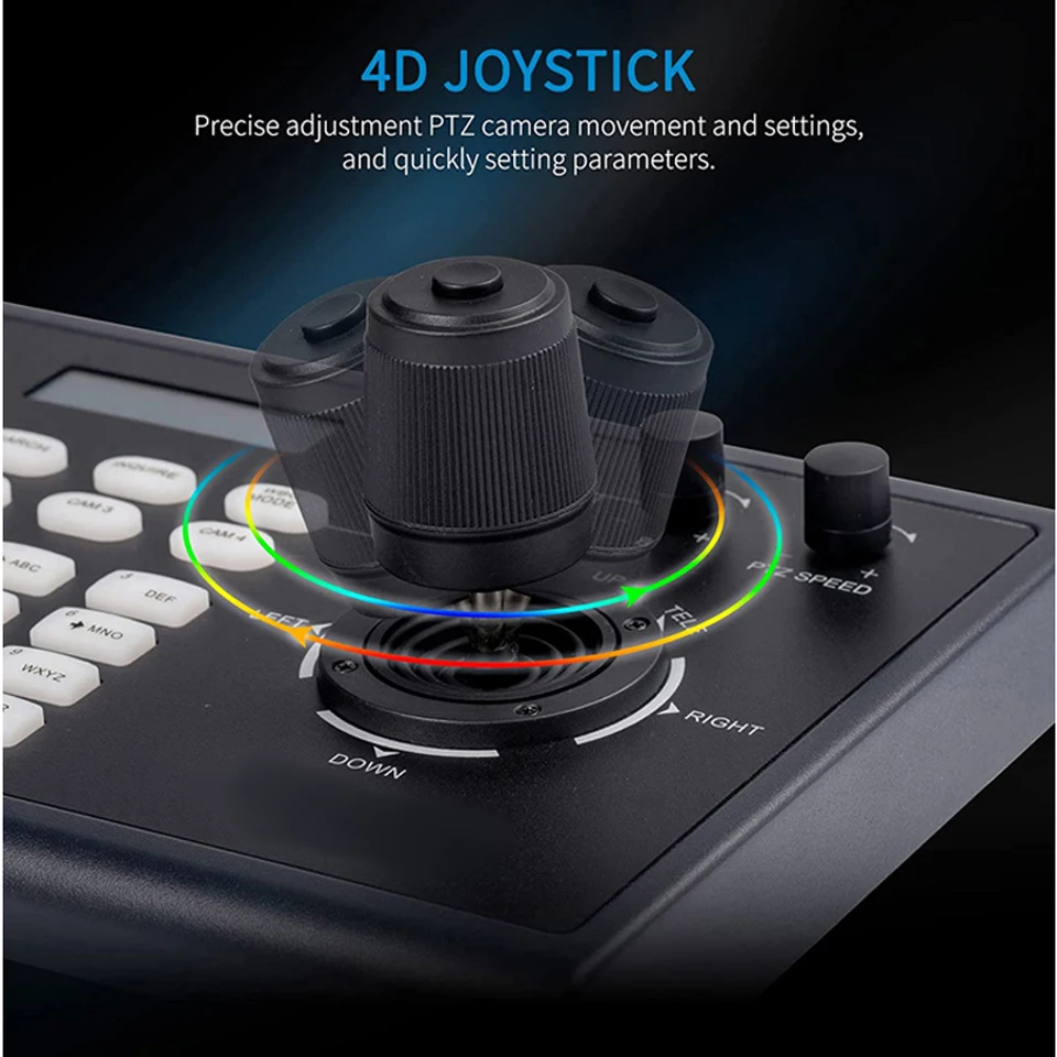 Display Lcd 4D Visca Ip Joystick controller per tastiera ptz controller per fotocamera ptz digitale trasmissione in diretta Controller joystick ptz