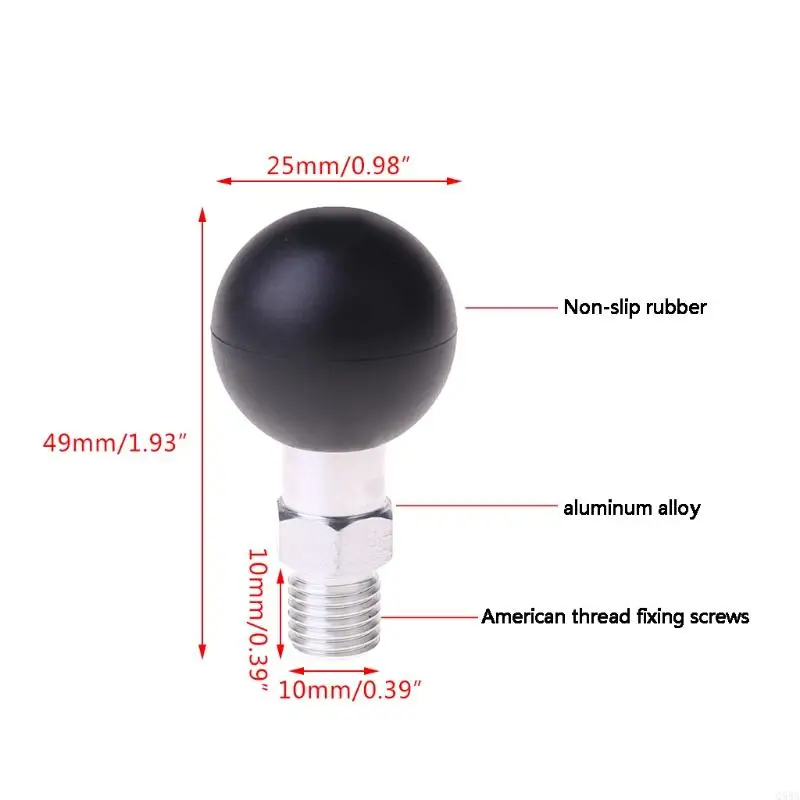 Q5WA 1INCH BALL BASE X 1.25男性スレッドマウントオートバイ電話ホルダーバイクアクセサリー