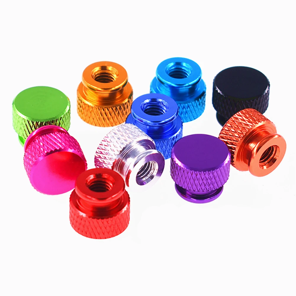 Weiyi GB806 4 # 6 # 8 # 1/4-20 UNC M3-M6 Grob Gerändelte Rändelmuttern Bunte Aluminium-Handspannschrauben für Blindlöcher für 3D-Drucker – Detail 5