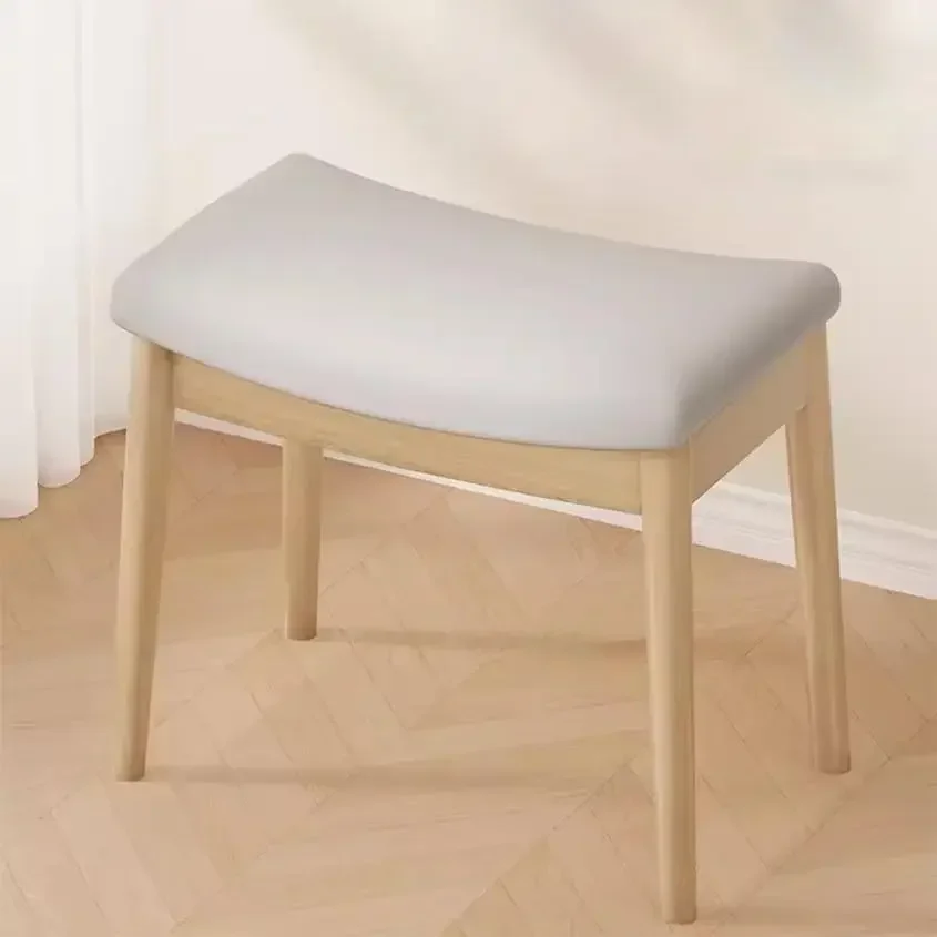 

Foot Stool, Saddle Cushion Vanity Stool, Modern Concave Ottoman with Upholstered Seat for Entryway, Bedroom, Patio, Living Room.