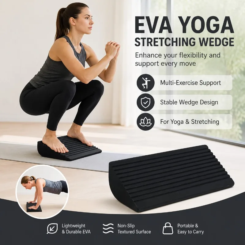 40/25cm Non-Slip EVA Yoga Slant Board, Calf Stretching Wedge for Ankle Flexibility, Squat Support, Fitness and Home Training