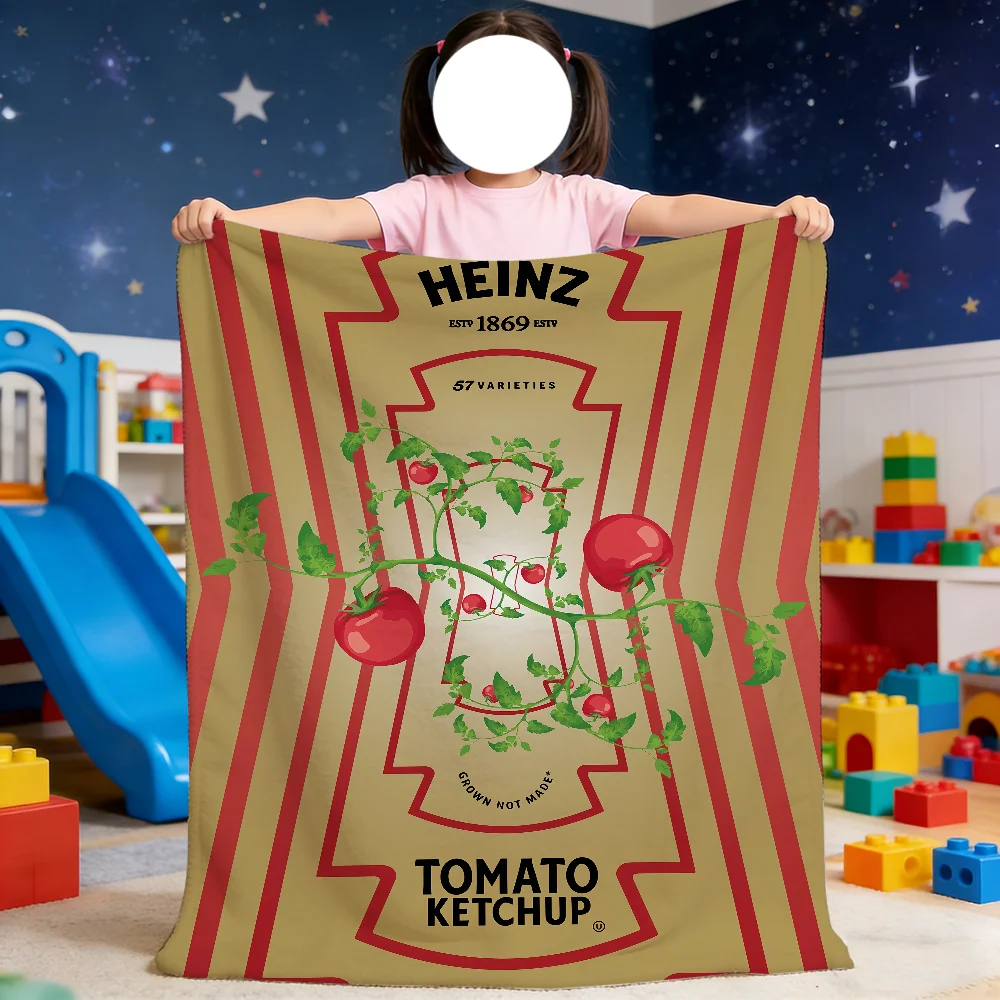 

Красное одеяло с рисунком томатов H-Heinz-ES для пикника, кровати, дивана, забавное, уютное, теплое и комфортное одеяло для дома и спальни