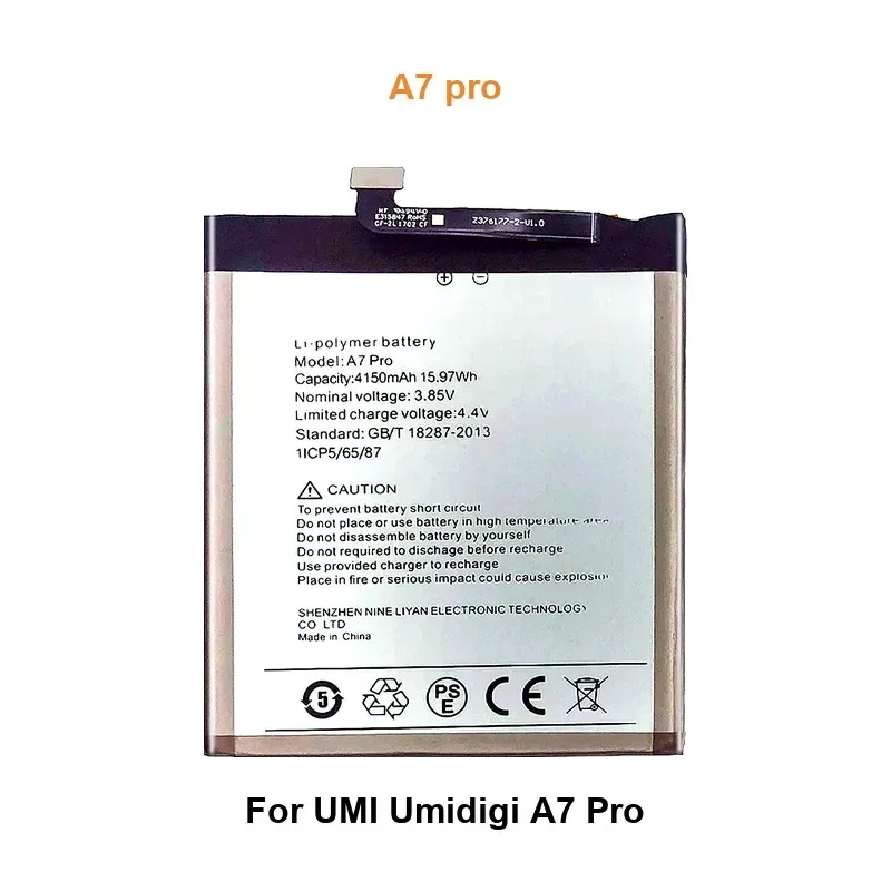 

Mobile Phone Battery For UMI Umidigi A7 Pro A7 pro 4150mAh Real Capacity