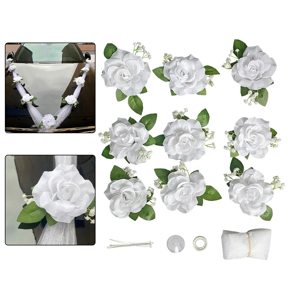 Party Decoration Wedding Car Decoration Weather Resistant Flowers Vibrant Faux Roses Allergy-Friendly Alternative