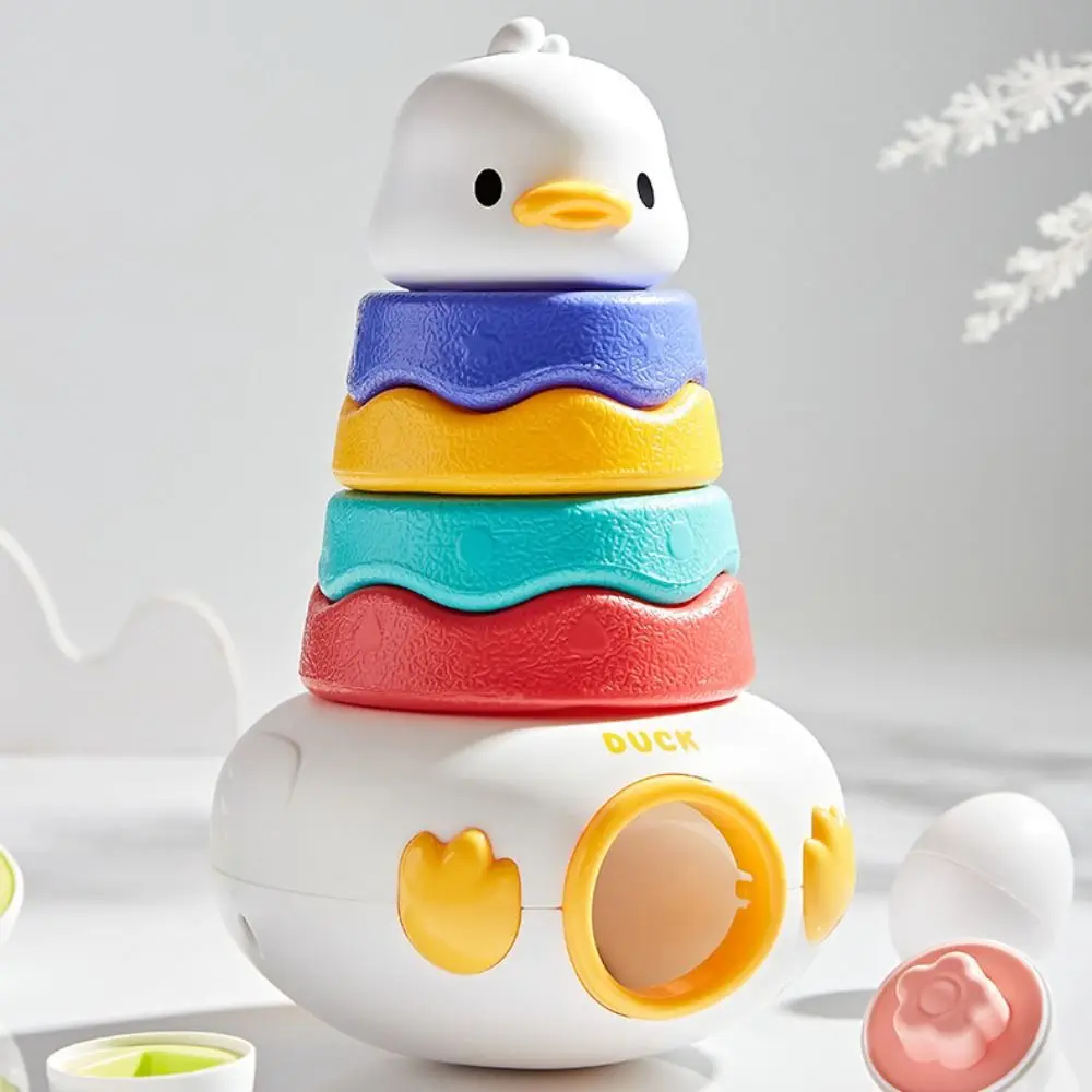 Stackable Duck Tumbler Stacking Toy Early Education Puzzle Stack Shaped Sorting Game Cartoon Craft Toddler Duck Montessori Toys