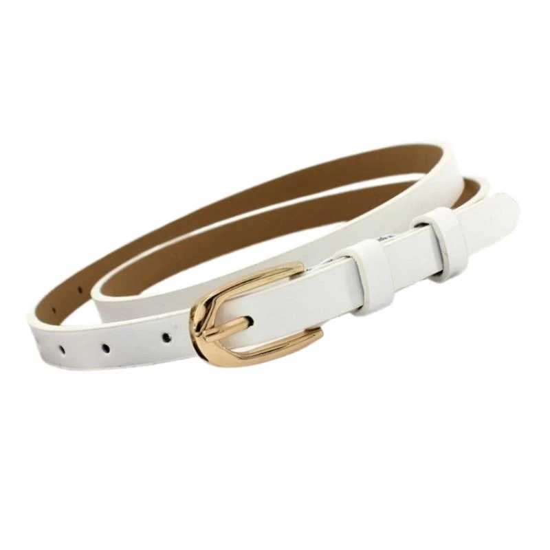 

652F Elegant Women's Waist Belt Thin Waist Strap Waistband with Buckle For Office Meetings or Casual Outings Solid Color Sash