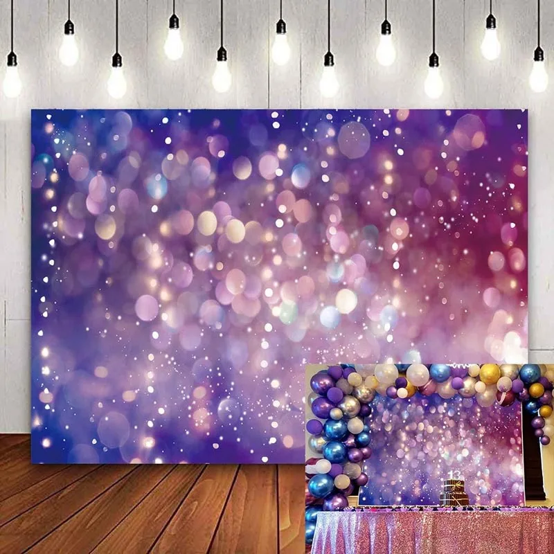 

Purple Light Spots Backdrop Dreamy Glitter Dots Halos Photography Background Girl Birthday Party Baby Shower Decor Banner Props