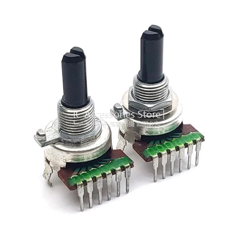 1PCS 161 Type Potentiometer Dual A50K A503 Power Amplifier Volume Switch Single Row 6Pin Half Shaft Length 20MM