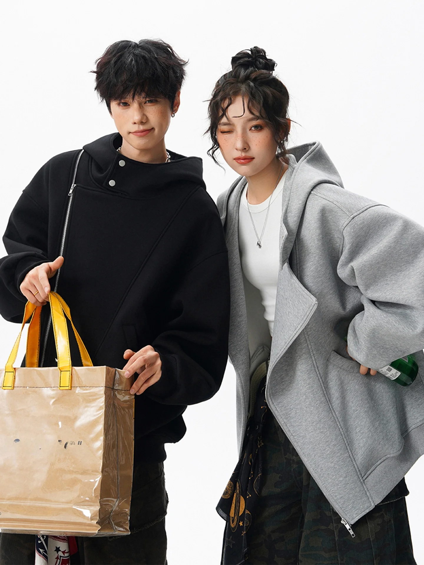 

Мужская толстовка с капюшоном Air Layer Heavyweight с косой молнией, приталенного кроя, для осени, в американском стиле, повседневная, удобная, с длинными рукавами