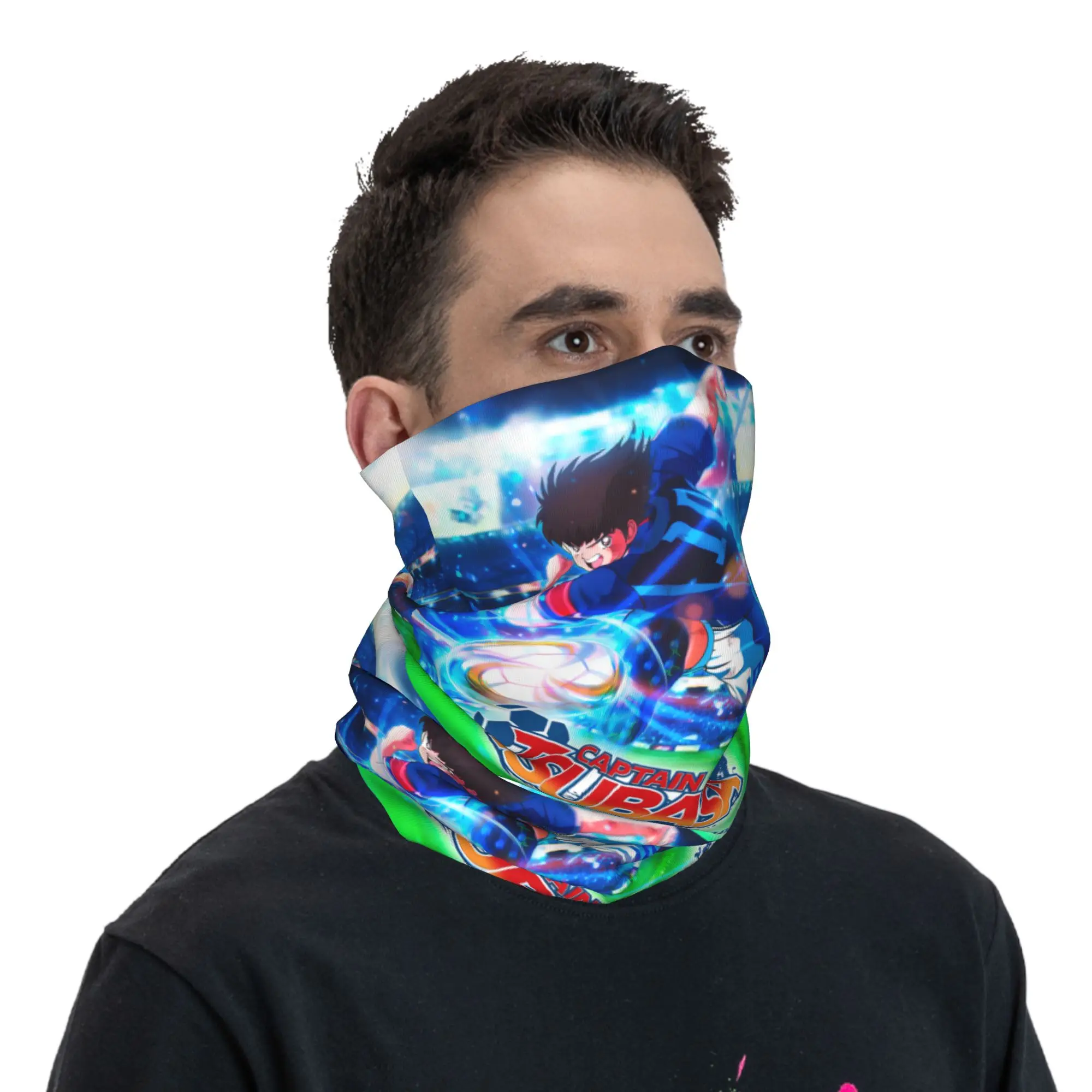 Pañuelo personalizado de capitán Tsubasa, calentador de cuello para mujeres y hombres, bufanda de tubo de esquí de invierno, polaina, cubierta facial de Manga de Anime de futbolista japonés