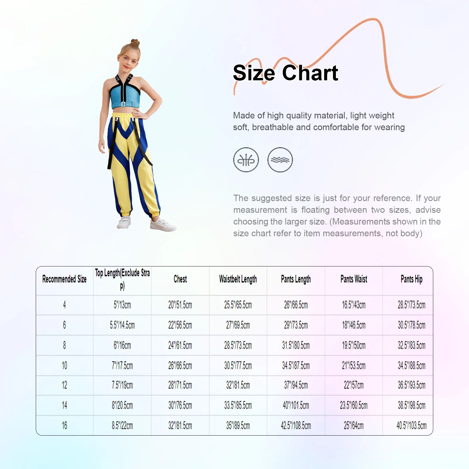 Mädchen Demon Hunters Halloween Outfits Cosplay Kostüm Set KPop Singer Front Zipper Crop Top mit einem Taillengürtel und langen Hosen