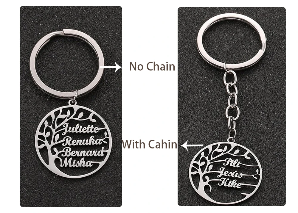Personalisierter Schlüsselanhänger „Baum des Lebens“ mit 1-6 Namen, personalisierter Schmuck, Schlüsselanhänger für Familienmitglieder, das beste Geschenk für Mutter und Ehefrau – Detail 2
