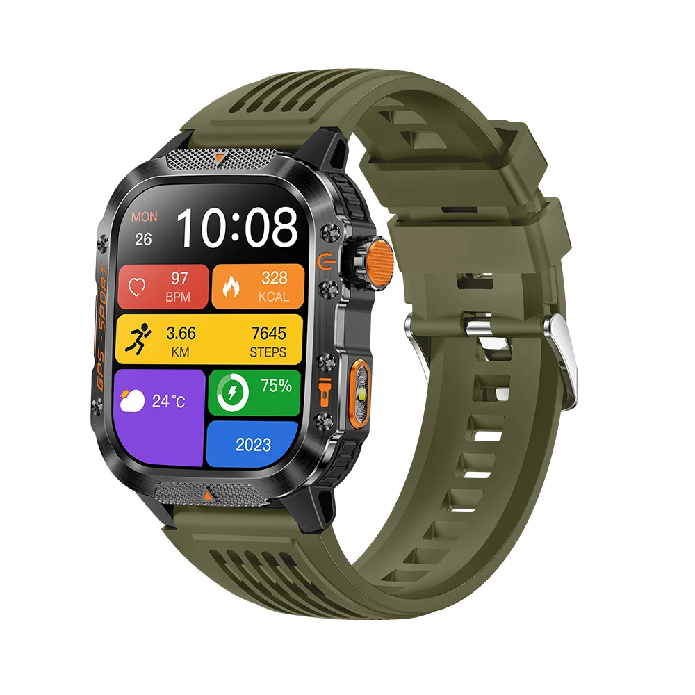 Nieuwe Militaire Smartwatch Real GPS Kompas Outdoor Smart Horloge 3ATM Waterdichte Sport Horloges voor Man Vrouw Elektronica Klok 2025