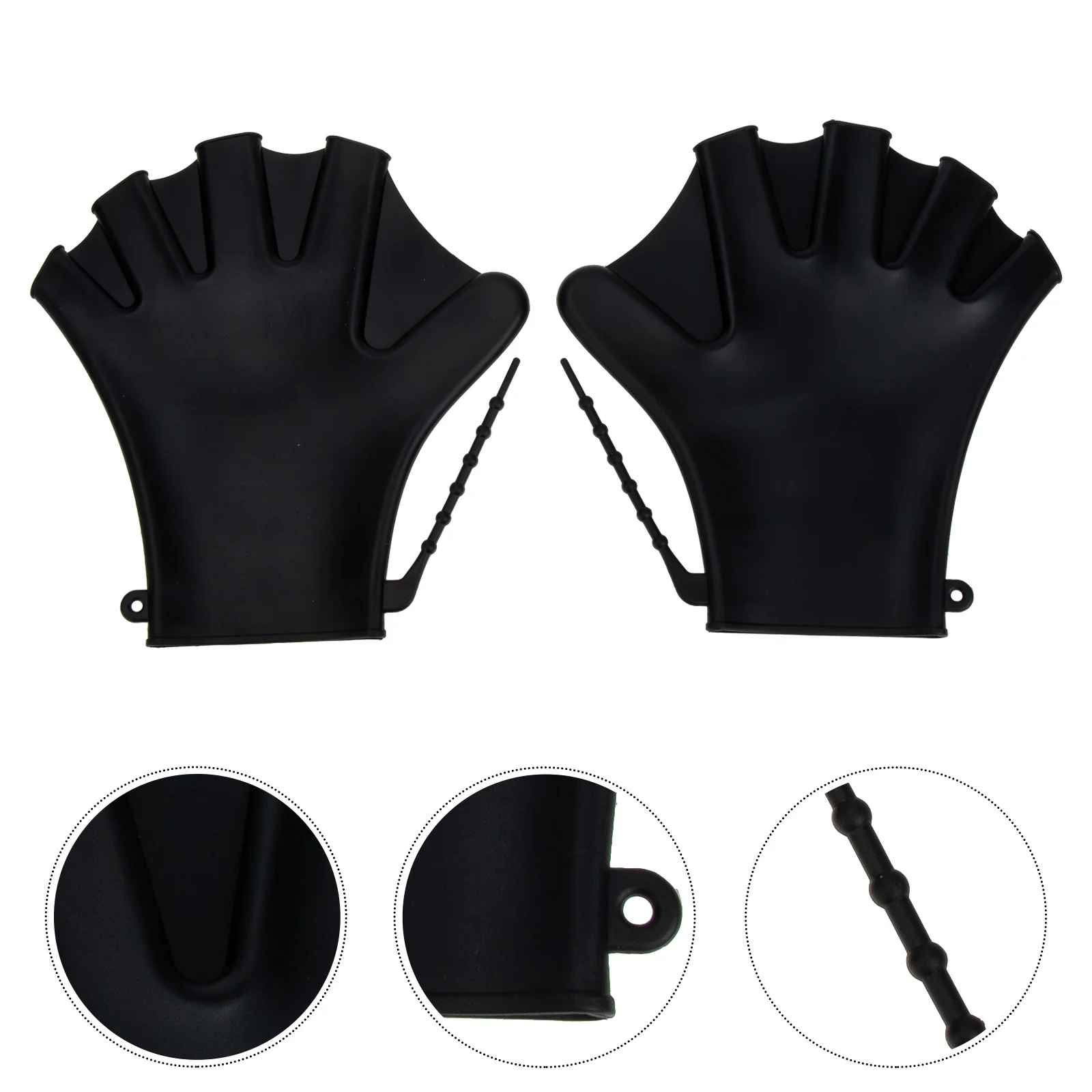 Swimming Gloves Fingerless Paddles Adjustable Diving Auxiliary Silica Gel Dive Mitten Women's