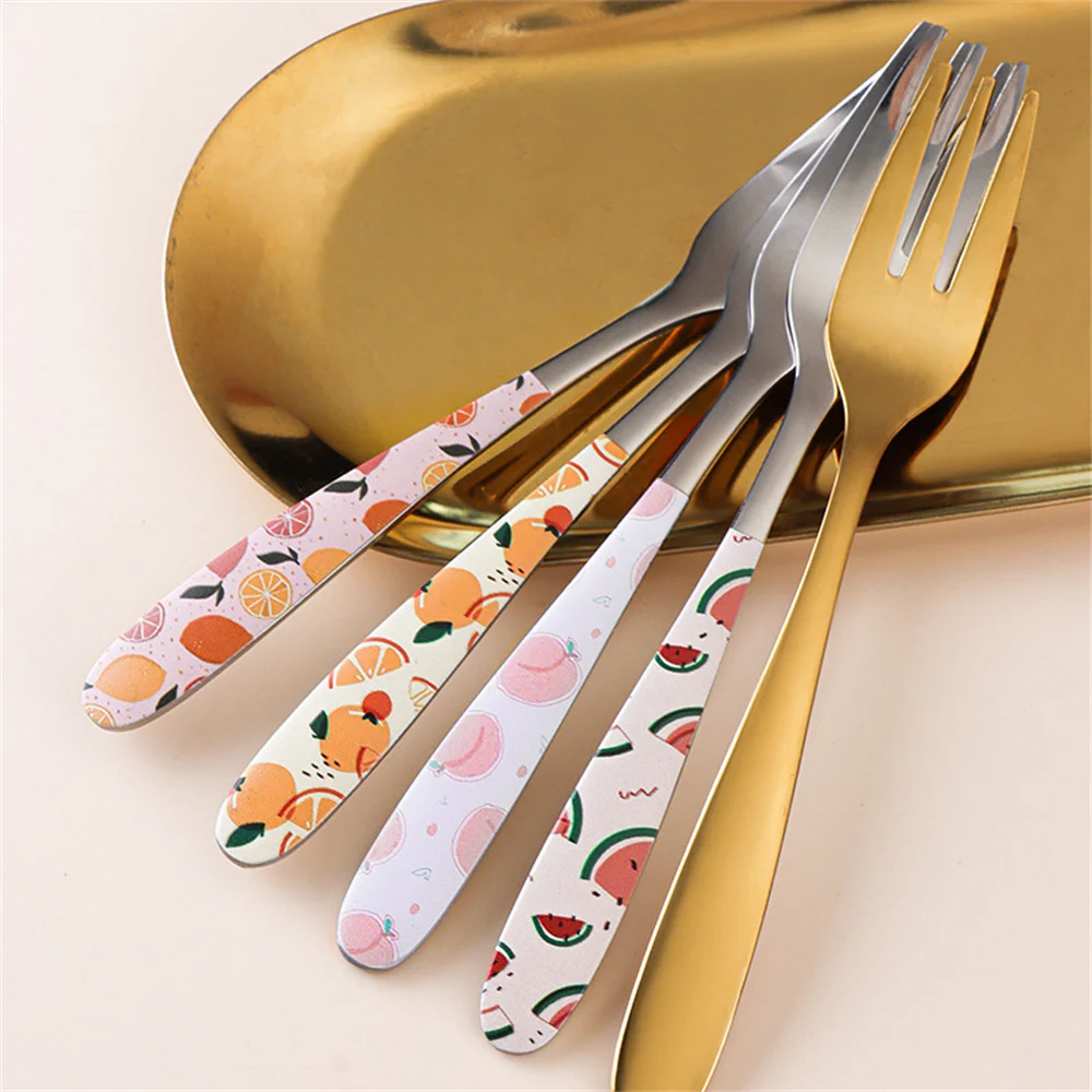 Dessert Fork Lovely 1 Piece Dinnerware Fruit Fork Table Decoration Stainless Steel Creative Tableware Special Gift Fork Portable