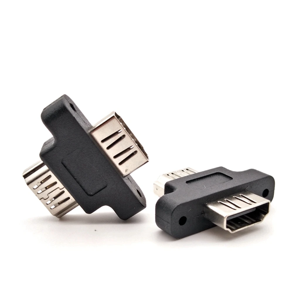

HDMI-compatible Female to Female Adapter Screw Lock Panel Cable Extender Connector