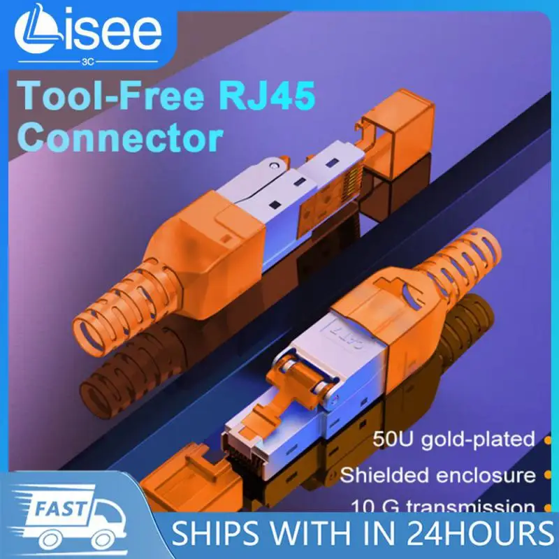 ONTi RJ45 8P8C abgeschirmter Feldstecker – RJ45-Abschlussstecker für Cat.6/6A/7 23AWG solides Installationskabel