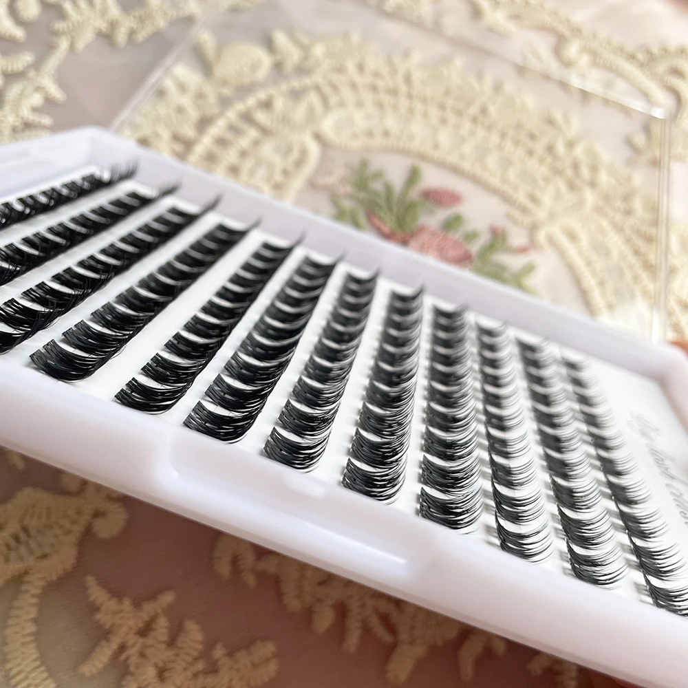 120pcs Cluster Lashes Natural Thick Large Capacity Ultra Lightweight Diy Natural Cat Eye 10-16mm False Eyelashes