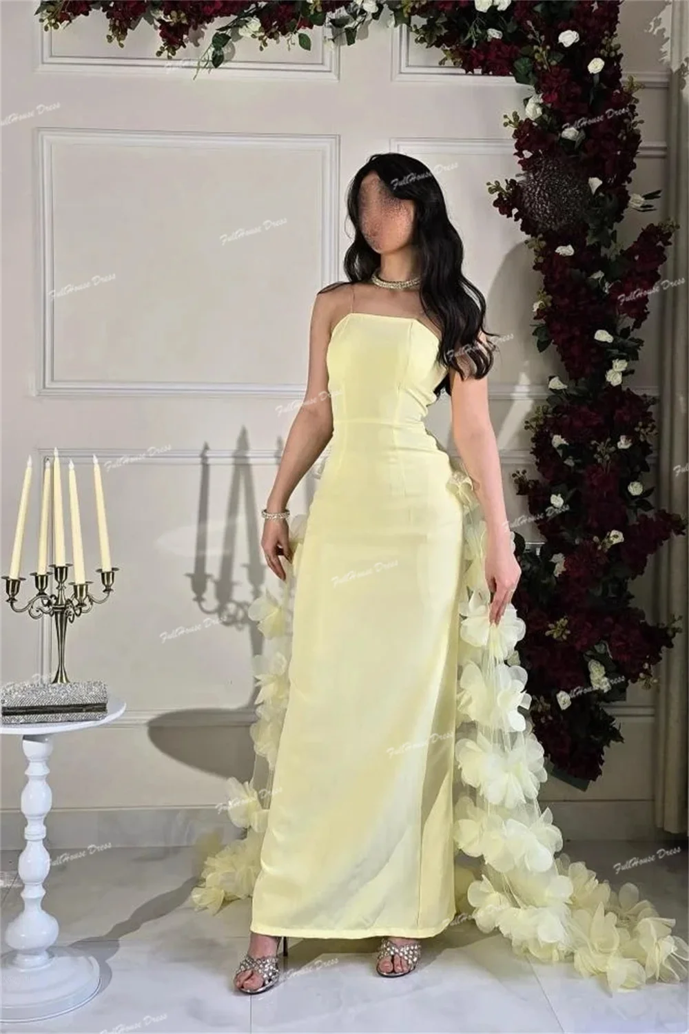 사용자 정의 만든 우아한 보트 칼라 솔리드 이브닝 드레스 백리스 발목 길이 댄스 파티 드레스와 프릴 코트 vestidos de fiesta