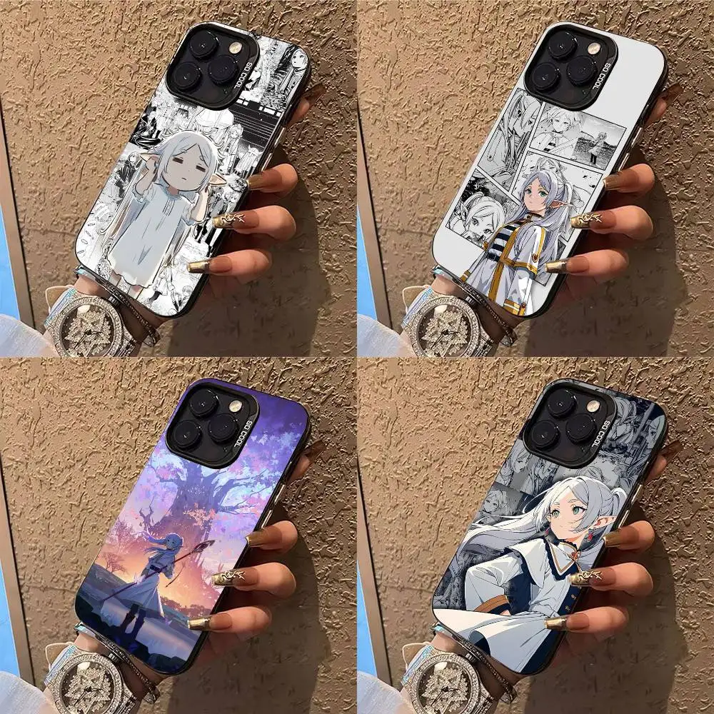 Funda de teléfono Sousou No F-Frieren para iPhone 17,16,15,14,13,12,X,8,Pro,Max,Plus,E,SE4,Air,Mini IMD negro mate