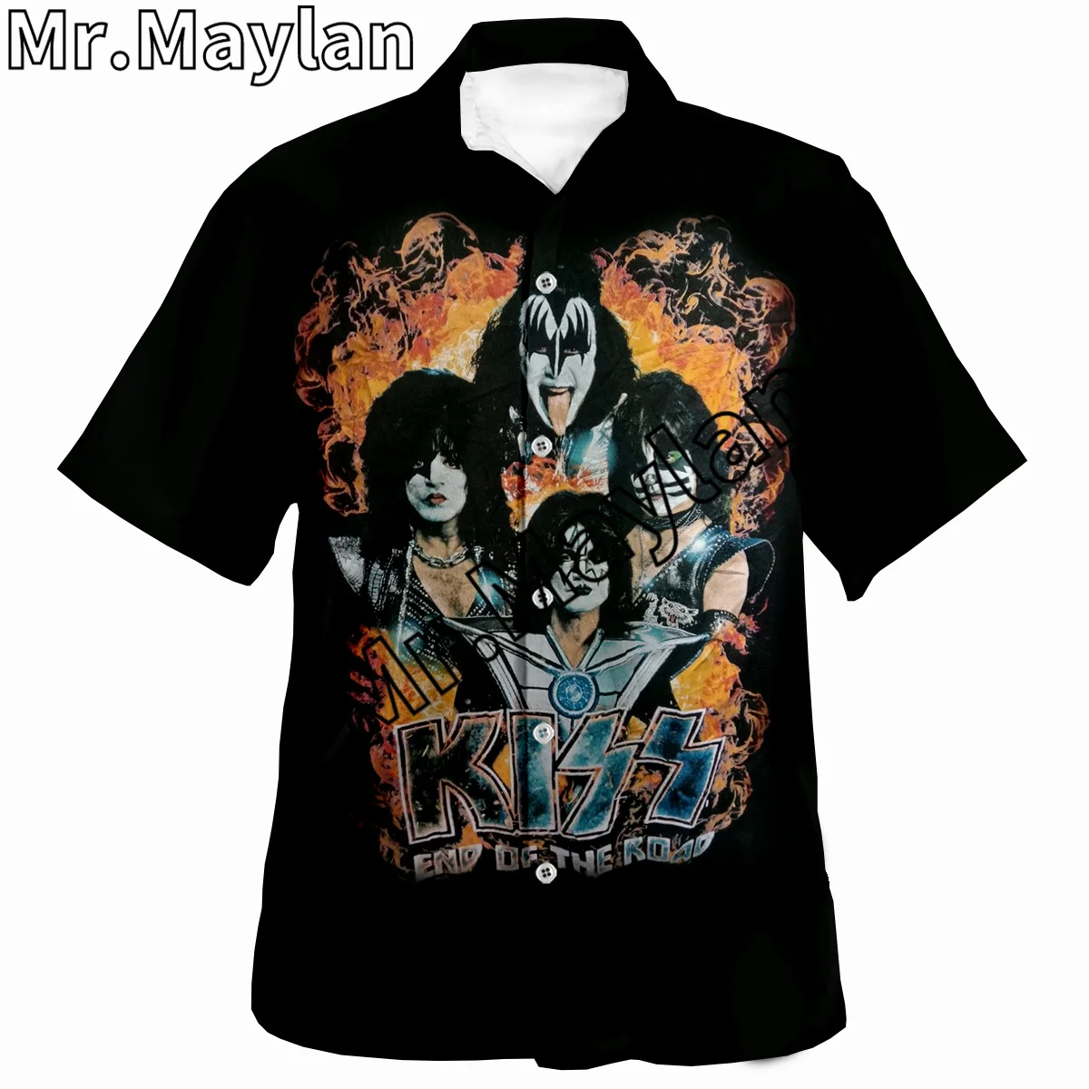 Rock Kiss Band 3D Printed Shirt Hawaii Shirt Men Summer Short Sleeve Shirt Men Shirts 2023 Oversized 5XL shirt Chemise Homme-055