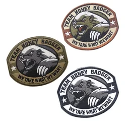 Embroidery Patch Tactical Hook & Loop Patches for Clothing Honey Badger Team Morale Badge on Backpack Hat Sticker Armband Patch