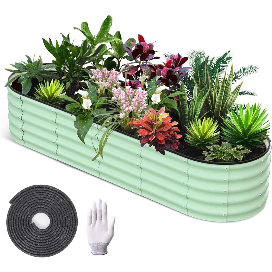 

8x2x1.5 ft Raised Garden BedGalvanized Raised Bed Garden Boxes Outdoor Open-Ended Base Galvanized Planter Planter Raised Boxes
