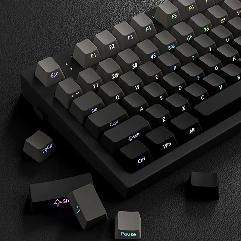 2026 Gradient Keycap Set PBT Double Shot Side Print Shine Through Backlit OEM Keycaps For MX Switch  Gaming Mechanical Keyboard
