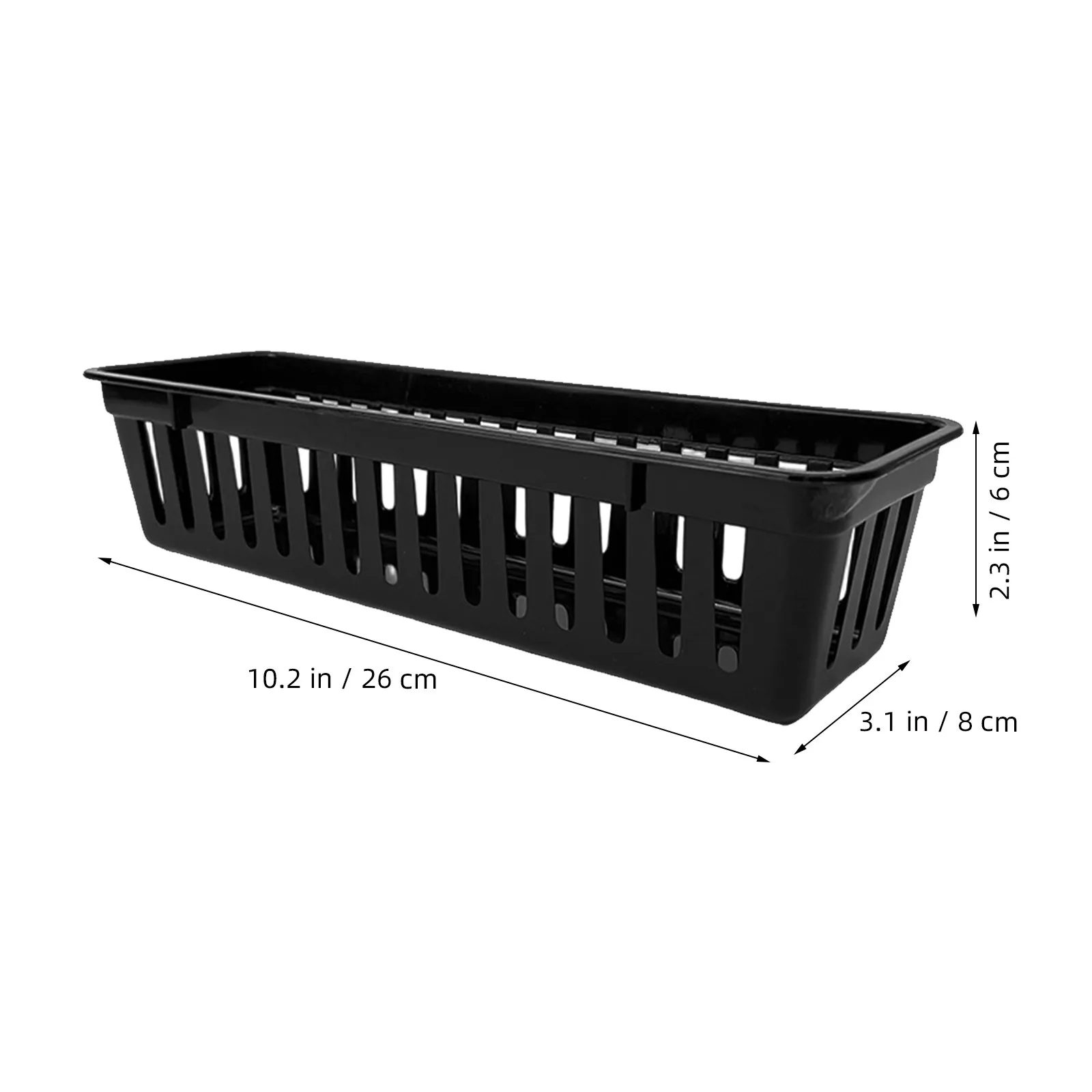 15Pcs Black Plastic Slim Pencil Organizer Tray for Classroom Desk Storage Basket Stationery Organizer Desk Caddies Organizers