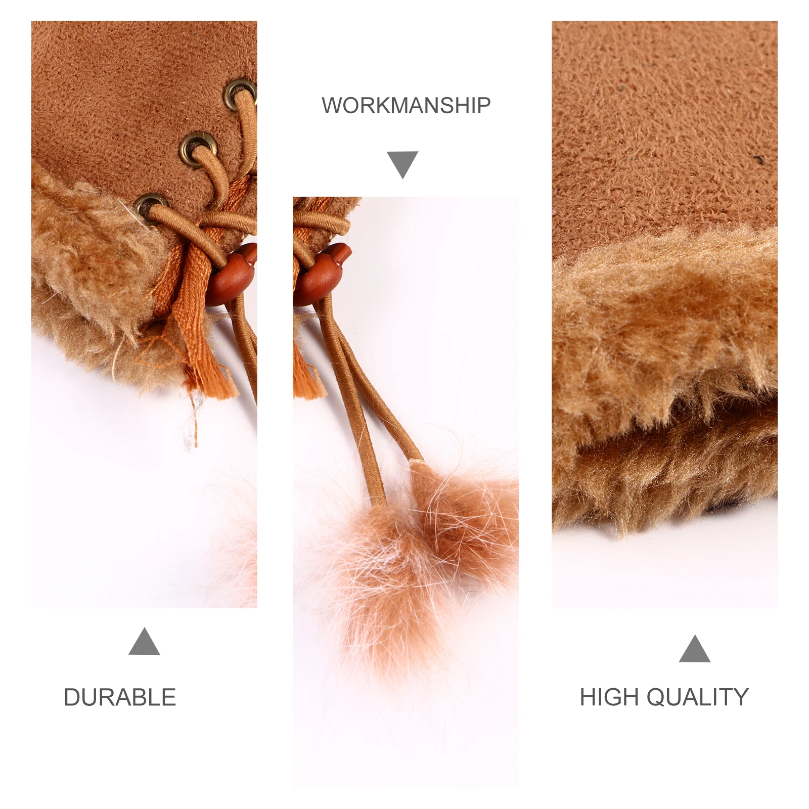 

1 пара зимних теплых перчаток без пальцев для женщин и девочек, замшевые изолированные перчатки с сенсорным экраном и половиной пальца, уличные перчатки для рук в холодную погоду