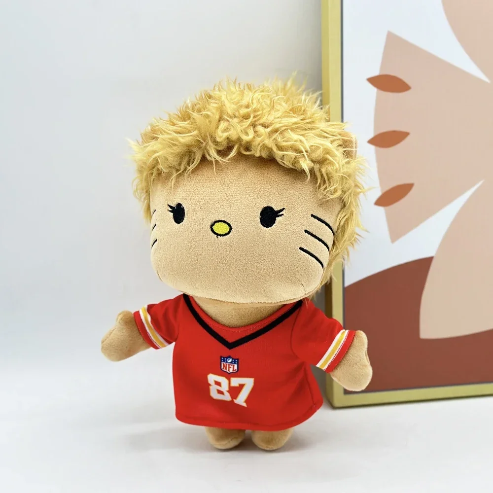 Hello Kitty Taylor Harris Cartoon Plush Doll Rugby Jersey Number 27 Plush Toy Figure Stuffed Toys Boys Girls Fans Collect Gifts