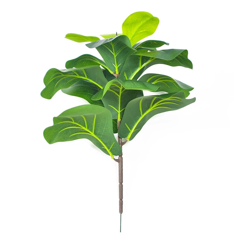 Artificial Fiddle Folha Ficus Árvore, Faux Plantas, Arbusto, Verdura para Casamento, Pátio, Decoração ao ar livre, 19.6 ", 6Pcs